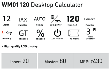 Desktop calculator